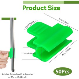 TRLREQ 50 Stück Gewächshaus Klemmen Ø 11mm Folientunnel Clip Garten Schattenrohr Pflanzenclips Gewächshausfolie Klemmen