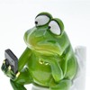 DOUBLETOP Creative Animals Frog Desktop Ornaments Bathroom Toilet Figure Fun