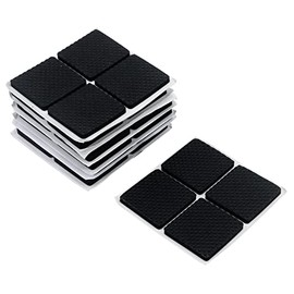 Antrader 48pcs Non-Slip Furniture Pads Multifunction Self Adhesive Sticky Floor Protector Mat Table Chair Sofa Feet Black Square 1.5" x 1.5"