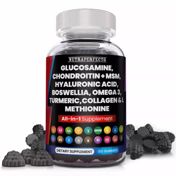 NutraPerfecto Joint Support Gummies Pain Relief Glucosamine Chondroitin MSM Hyaluronic