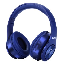 TUINYO Bluetooth Headphones Wireless, Over Ear Stereo Wireless Headset 40H Playtime with deep bass, Soft Memory-Protein Earmuffs, Built-in Mic Wired Mode PC/Cell Phones-blue Dark