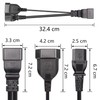SinLoon C20 to C13+Euro Y Splitter Power Cable IEC 320