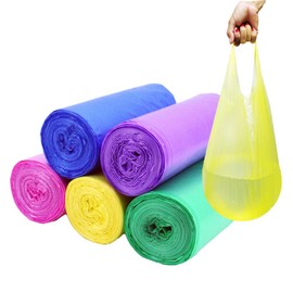 4 Gallon Trash Bag,Thicken Value Small Colorful Trash Bags with Handle,100 Counts Small Garbage Bags Wastebasket Trash Can for Bathroom Bedroom Office Kitchen