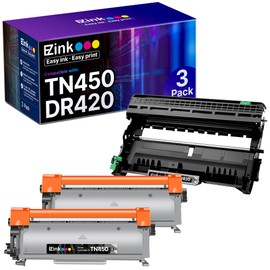 E-Z Ink Compatible Toner Cartridge and Drum Unit Replacement for Brother TN450 TN420 DR420 to use with HL-2270DW HL-2280DW HL-2230 HL-2240 MFC-7360N MFC-7860DW 2840 2940 (2 Toner 1 Drum) 3 Pack