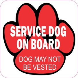 StickerTalk Service Dog on Board Magnet, 4.5 inches by 4.5 inches