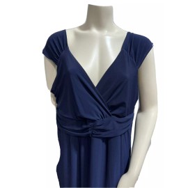 NY Collection Womens Navy Sleeveless Maxi Evening Empire Waist Dress Plus 1X New