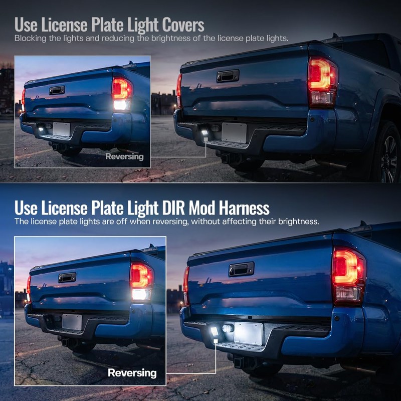 License Plate Light DIR Mod Harness for 2016-2023 Toyota Tacoma