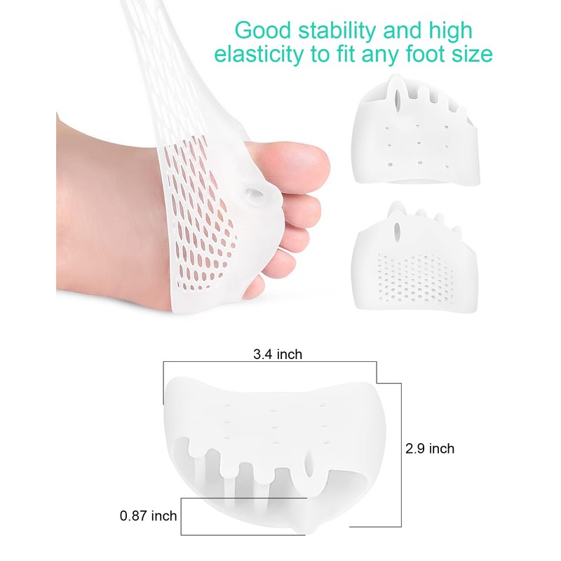 PGRODE 3 Pairs Metatarsal Pads Toe Spacers Separators for Bunion