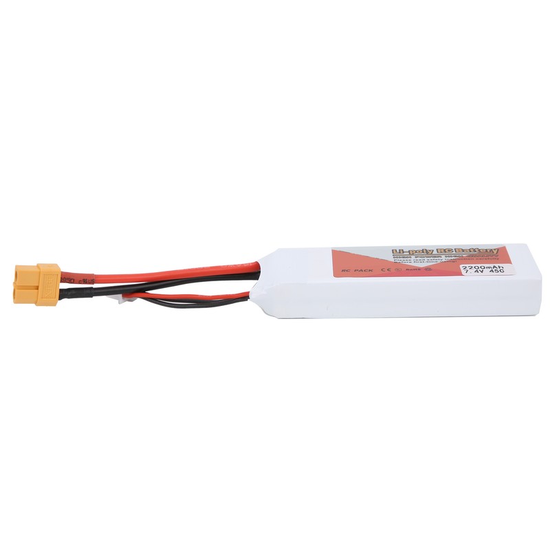 7.4V 2200mAh 2S 45C Lipo Battery Pack with XT60 Plug