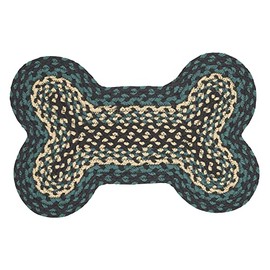 VHC Brands Pine Grove, Bone Shape Indoor-Outdoor Rug, Recycled Polyester, Small, Green, 11.5x17.5
