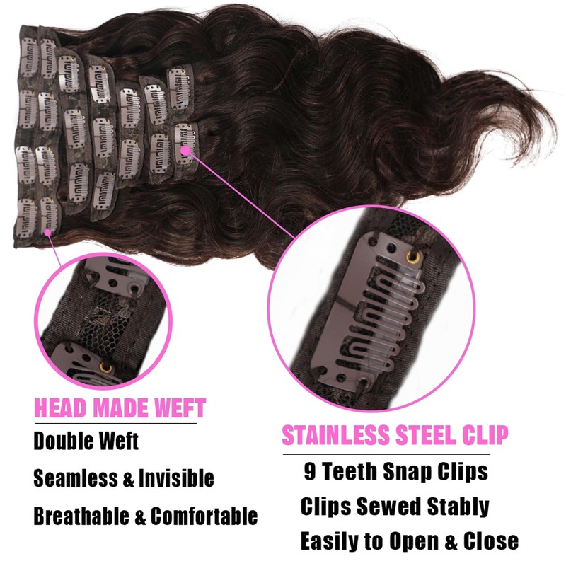 Body Wave Clip in Hair Extensions Human Hair Body Wave