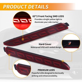 Nrgedzam 2PCS Rear Bumper Reflectors Brake Tail Lights Sequential Turn Signal Lamps Compatible For Toyota Camry Sienna Avalon Venza Sienna Lexus GX470 RX300 (Red Lens)