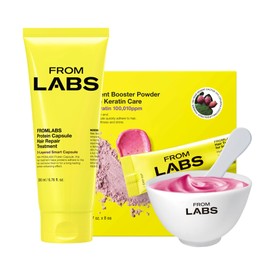 FROMLABS Hair Repair Duo – Protein Capsule Hair Repair Treatment (6.76 fl oz) + Intensive Keratin Booster Powder (8 Pack)