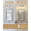 Emak 2-Light Vanity Lights, Brushed Nickel Bathroom Lights Over Mirror