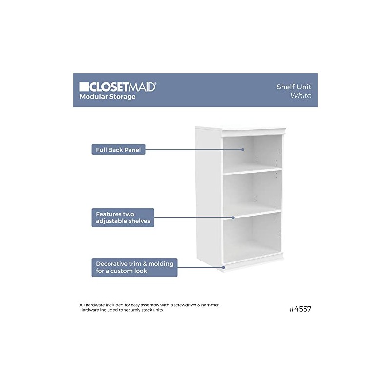 ClosetMaid ClosetMaid Modular Storage Shelf Unit with 3 Shelves, Wood