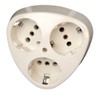Mains outlet, triangular, 3-way, flush, white