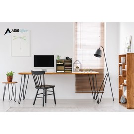 AdirOffice Wooden Adjustable Literature Organizer, 12 Compartment Office Mailbox, or Classroom Literature Organizer, Black