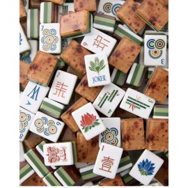 Beach Supplies New Mini Travel 4 Layer Engraved Eco Acrylic Luxury Wood Grain 160 Set America Mahjong TilesColor: Navy Blue Gatsby