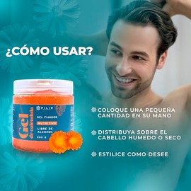 Gel Fijador de Caléndula | Fijación Media, Libre de Parabenos, Ideal Para Cabello Sensible | 500 g