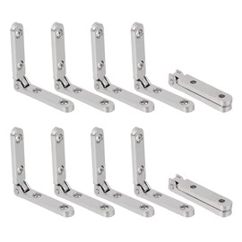Rddconkit 10 Pcs 90 Degree Hinges Wooden Box Gift Wine Jewellery Box Chest Case Hinge Cabinet Hardware with Screws (Silver)