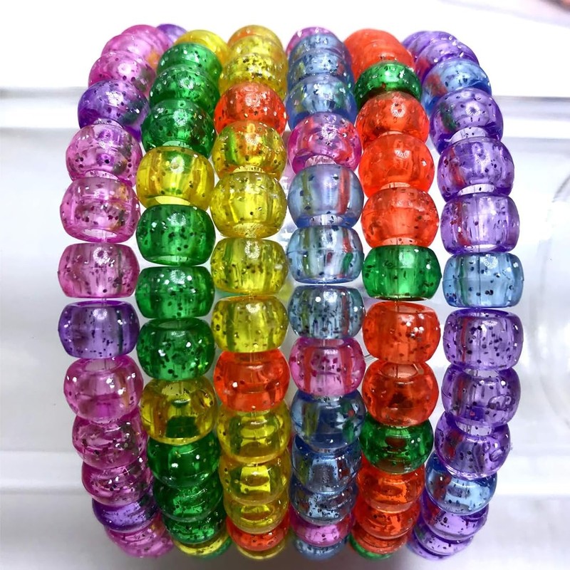 Pack of 300 Beads for Bracelets, Beads for Threading, Pony