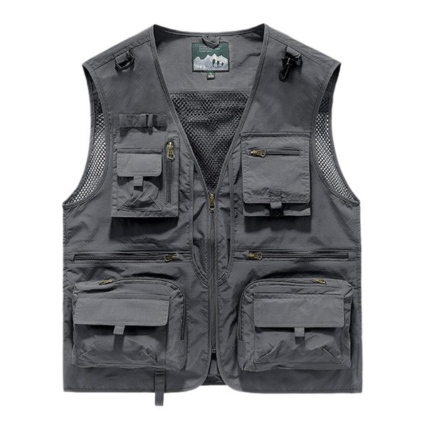 Gihuo Men's Lightweight Casual Vest Outdoor Work Fishing Zipper Travel