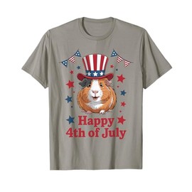 Happy 4th of July Patriotic Guinea Pig Lovers Fireworks T-Shirt