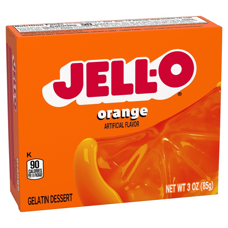 Jell-O Gelatin Dessert Mix, Orange Flavored, Fat Free, Quick &