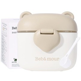 Bebamour Baby Formula Dispenser On The Go, Formula Container to Go, Formula Holder for Travel, Candy Fruit Snack Storage Container with Scoop and Leveller Heat-Resistant Glass Breast Milk Pitcher Feeding - Color: Baby Formula Dispenser-Coffee