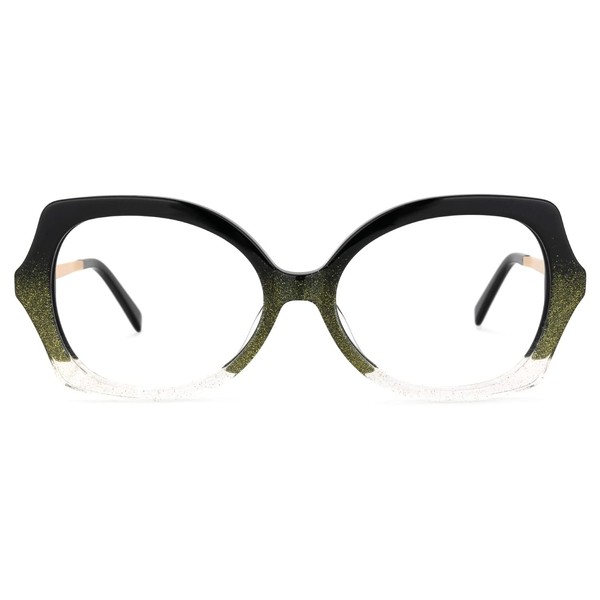 Zeelool Trendy Geometric Glasses Frame for Women with Non-prescription Clear