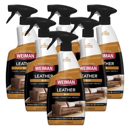 Weiman Leather Conditioner & Cleaner - Restores Surfaces, UV Protectants Help Prevent Cracking or Fading of Furniture, Sofa, Couch, Car Seats, Shoes, Purses, 6 Pack, 22 Oz