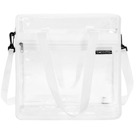 RIMINA Plastic Bag, Transparent Bag, Clear Bag, Handbag, Tote Bag, Shoulder Bag, Fits A4 Size, white
