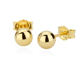 NKlaus Earrings Gold 333 – Stud Earrings Gold Ball – 8 Carat Yellow Gold – Jewellery Women, Men & Girls – Pair, Yellow Gold