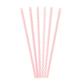 Dakoufish BPA Free 12 Piece 9 Inch Reusable Plastic Thick Drinking Straws for Mason Jar Yeti Rambler Clear Stripe（9inch，Pink）