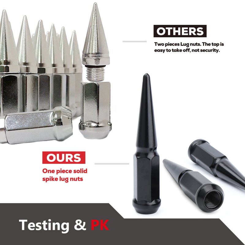 DYNOFIT 9/16-18 Wheel Spike Lug Nuts, 32x Chrome 9/16 inchx18