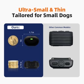 Ultra-Small Dog Shock Collar for 2 Dogs,Ultra-Light & Thin Dog Training Collar with 1300ft Remote, Tailored for Small Dogs 5-15lbs & Medium Dog, 198-Level Control,Waterproof, Rechargeable(WhiteBlack)