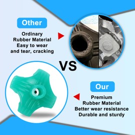 supregear Cane Tip, Self-Standing Heavy Duty Rubber Quad Base Replacement for Most Canes, Walking Sticks, Offset Quad Pod or Tripod Canes, Glow Cane Foot Pad with Metal Washer, Green, 3/4"