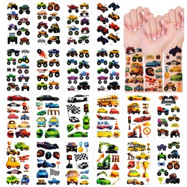 allydrew Waterproof Temporary Tattoos for Children, 20 Sheets, Vehicles