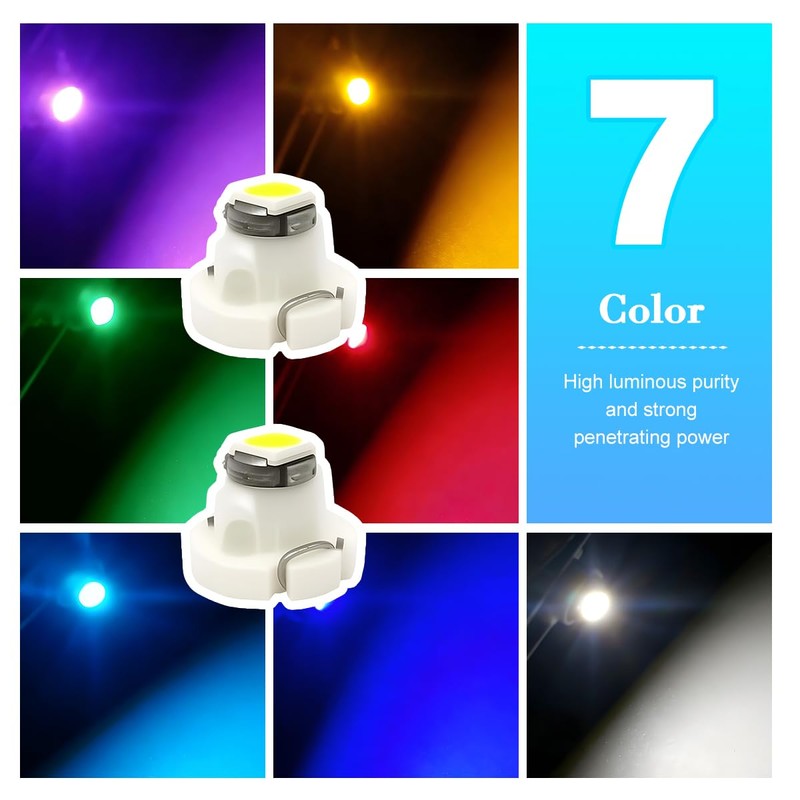HZEL 10PCS Car T3 Neo Wedge Led Bulbs, 8mm Base