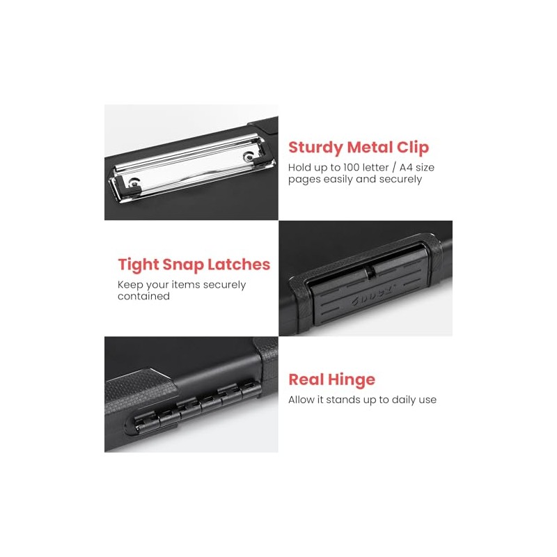 Sooez Toughest Clipboard with Storage, Internal Pen Pouch Included, Letter/