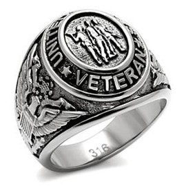 Lanyjewelry 316 Stainless Steel Respect US Military Veteran Mens Wide Band Ring-12