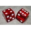 Large 3/4" Red Transparent Dice Pair