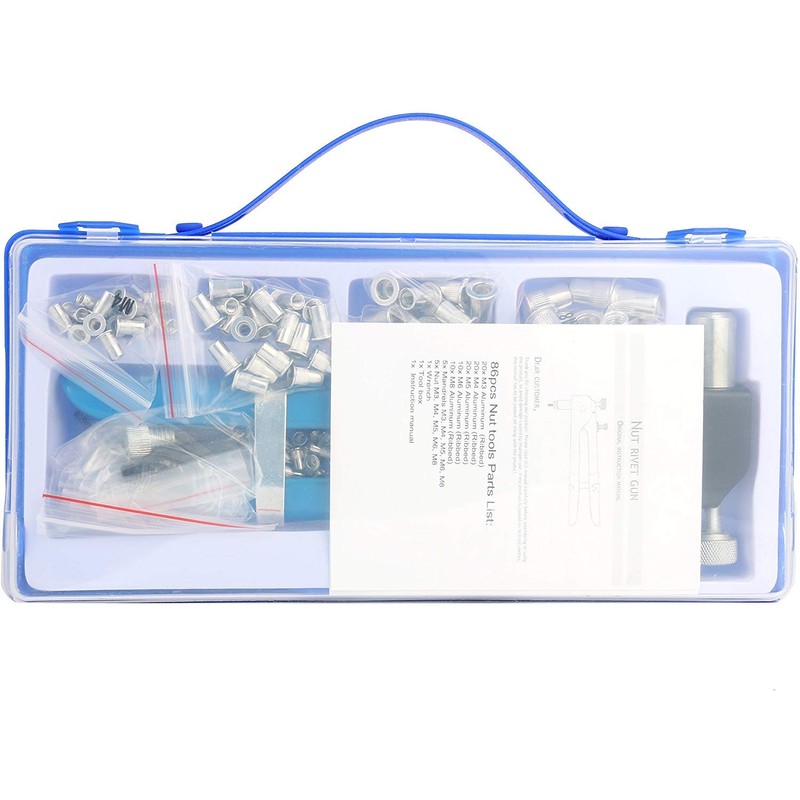 191pcs Heavy Duty Blind Rivet Nut Kit Set, Riveter Tool,
