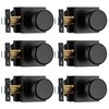 STARPY 6 Pack Black Door Knobs with Square Rosette, Interior