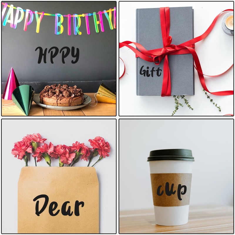 10 Sheets Waterproof Vinyl Letters Stickers, 1in 2in Self Adhesive