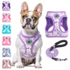 BEAUTYZOO Step in Dog Harness and Leash Set,Floral Pattern Reflective