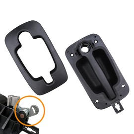 APPERFiT Exterior Door Handle with Bezel Cover Textured Black 760-5107 760-5108 760-5535 Compatible with International Trucks ProStar 4100 4200 4400 7300 7400 7500 7600 7700 8500 8600