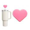 Poppy Heart-Shaped Straw Topper, Helps Prevent Wrinkles (Pink)