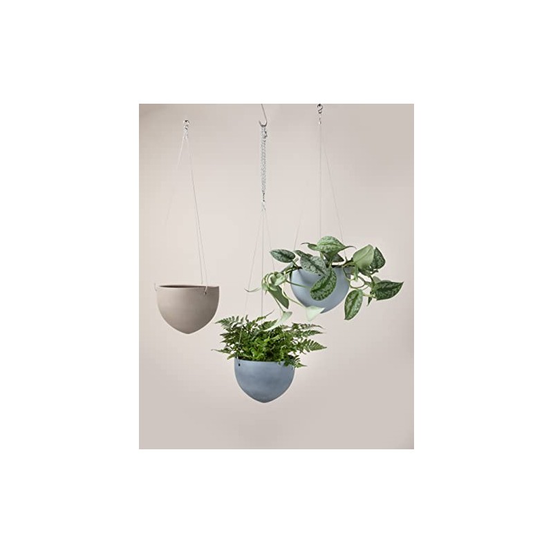 Scheurich Hanging Pot Ceramic Hanging Basket Dark Stone 18cm Diameter