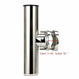 Amarine Made 4Pcs Boat Fishing Rod Holder Stainless Steel Pole Holder for Rails 1-1/4" to 2"